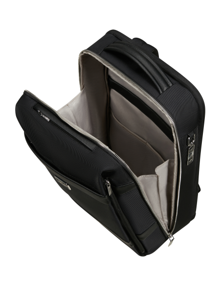 Sac à dos ordinateur 15,6 pouces Samsonite Image Biz Noir, intérieur ouvert et rangements