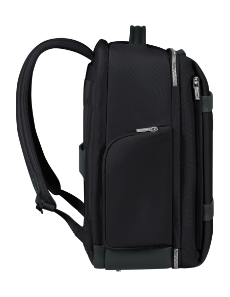 Sac à dos sous-siège S 14,1 pouces Samsonite Image Biz Noir, profil et poche latérale