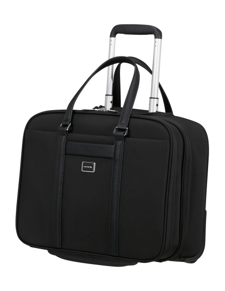 Bureau mobile 2 roues 35 cm Samsonite Image Biz Noir, vue de trois quarts