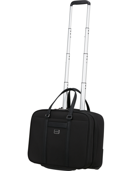 Bureau mobile 2 roues 35 cm Samsonite Image Biz Noir, poignée télescopique déployée