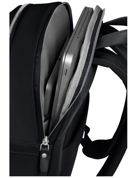 Sac à dos Slim 14,1 pouces Samsonite Karissa Evo Noir, compartiment ordinateur ouvert