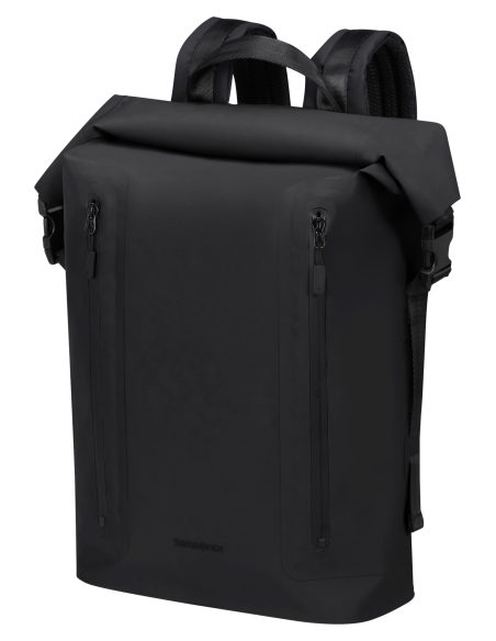 Sac à dos rolltop IPX4 15,6 pouces Samsonite Coatify Biz Noir, vue de trois quarts