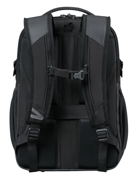 Sac à dos M 15,6 pouces Samsonite Roadseeker Deep Black, dos et sangle de poitrine