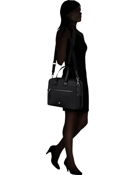 Sacoche 2 compartiments 15,6 pouces Samsonite Karissa Evo Noir, portée à l’épaule