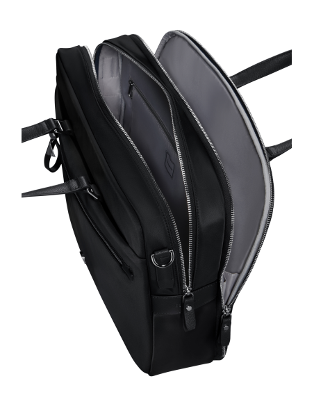 Sacoche 2 compartiments 15,6 pouces Samsonite Karissa Evo Noir, intérieur ouvert