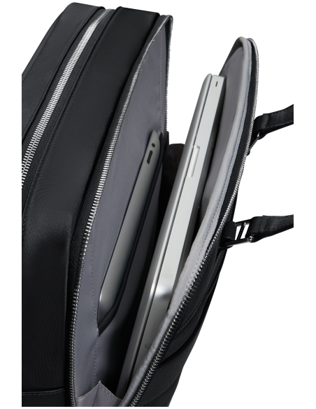 Sacoche 2 compartiments 15,6 pouces Samsonite Karissa Evo Noir, compartiment ordinateur ouvert