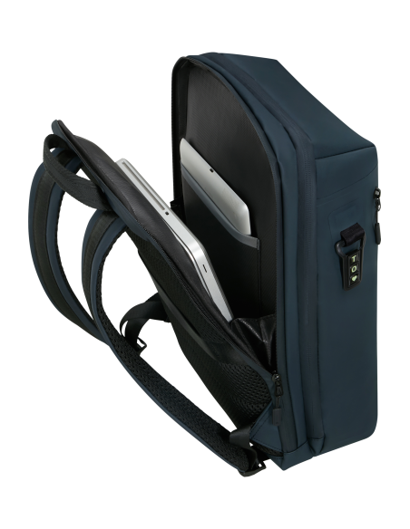 Sac à dos ordinateur 15,6 pouces Samsonite Coatify Biz Bleu, compartiment ordinateur ouvert