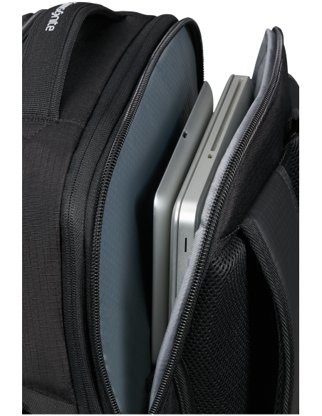 Sac à dos L extensible 17,3 pouces Samsonite Roadseeker Deep Black, compartiment ordinateur ouvert