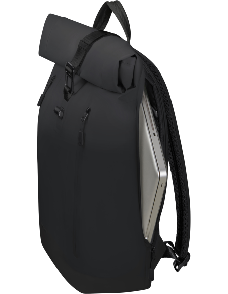 Sac à dos rolltop 15,6 pouces Samsonite Coatify Biz Noir, accès latéral au compartiment ordinateur