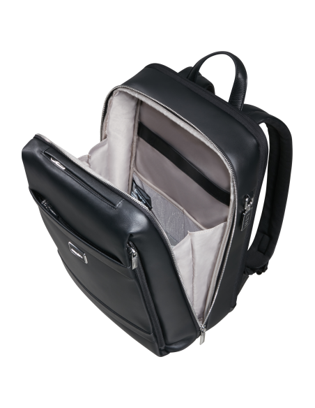 Sac à dos cuir 14,1 pouces Samsonite Image Biz Leather Noir, intérieur ouvert
