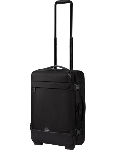Sac de voyage cabine 2 roues 55 cm Samsonite Roadseeker Deep Black, poignée télescopique déployée