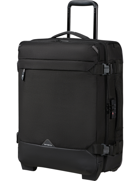 Sac de voyage sac à dos 2 roues 55 cm Samsonite Roadseeker Deep Black, vue de trois quarts