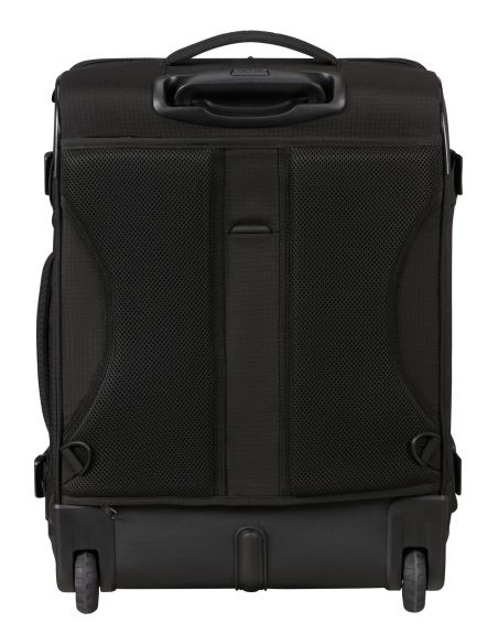 Sac de voyage sac à dos 2 roues 55 cm Samsonite Roadseeker Deep Black, dos et bretelles