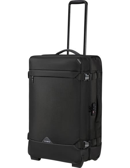 Sac de voyage soute 2 roues 68 cm Samsonite Roadseeker Deep Black, poignée télescopique déployée