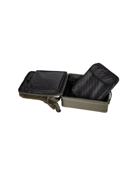 Sac à dos aluminium ALEON Hybrid 39 cm Bronze, intérieur ouvert à plat