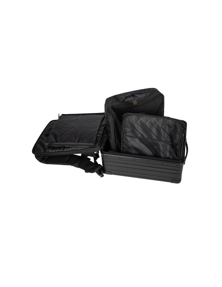Sac à dos aluminium ALEON Hybrid 42 cm Onyx, intérieur et cube de rangement