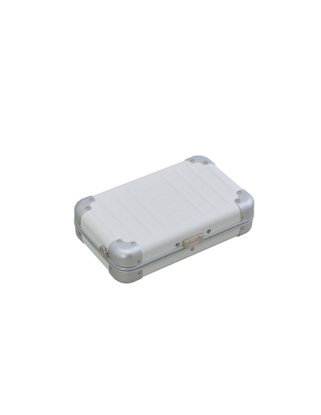 Mini sac bandoulière aluminium ALEON Fortis 12 cm Snow White, vue de trois quarts