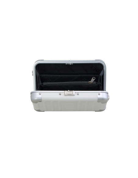 Mini sac bandoulière aluminium ALEON Fortis 12 cm Snow White, intérieur et poches