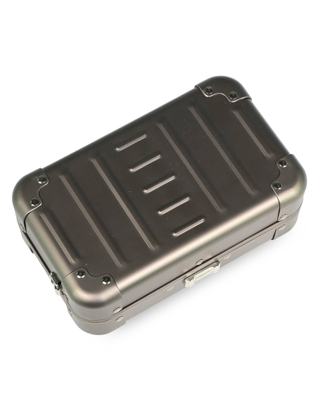 Sac bandoulière aluminium ALEON Classic 12 cm Bronze, vue de trois quarts