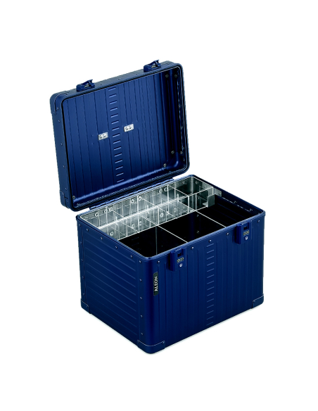 Coffret aluminium ALEON EquiLux Classic 35 cm Sapphire, intérieur avec plateau