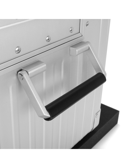 Malle aluminium ALEON compacte 33,5 cm Platinum, poignée de portage