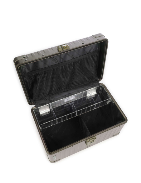 Beauty case aluminium ALEON Classic 23 cm Bronze, intérieur avec plateau