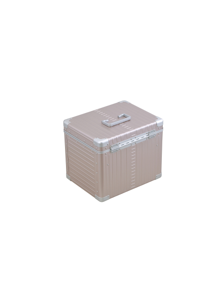 Coffret aluminium ALEON EquiLux Fortis 35 cm Rose Gold, vue de trois quarts