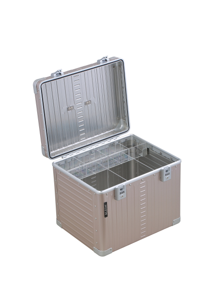 Coffret aluminium ALEON EquiLux Fortis 35 cm Rose Gold, intérieur avec plateau