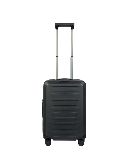 Porsche Design Roadster Hardcase 55 cm Matt Black, face avec poignée télescopique déployée