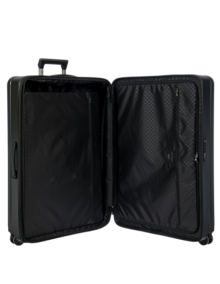 Porsche Design Roadster Hardcase 83 cm Matt Black, intérieur ouvert, séparateurs zippés fermés