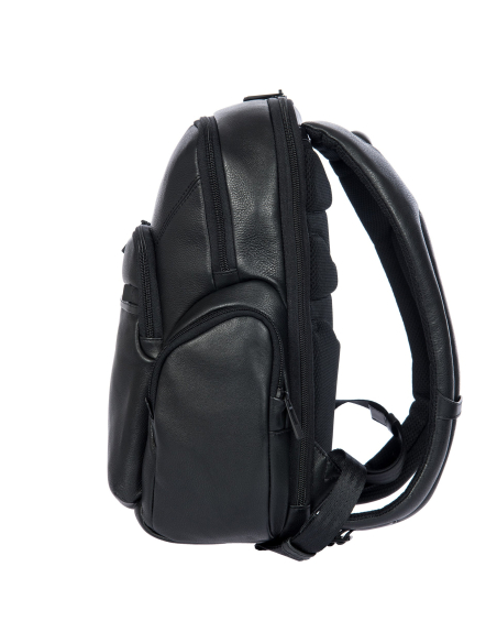 Sac à dos S Porsche Design Roadster Leather Evo Noir, vue de profil