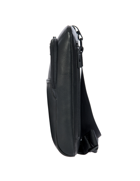 Sac porté croisé Porsche Design Roadster Leather Evo Noir, vue de profil