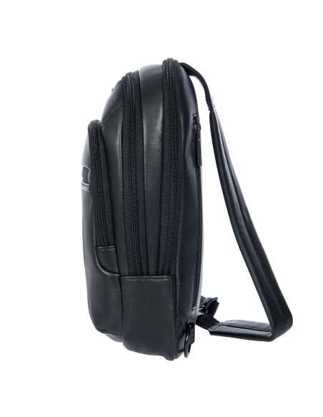 Sac à dos monobretelle Porsche Design Roadster Leather Evo Noir, vue de profil