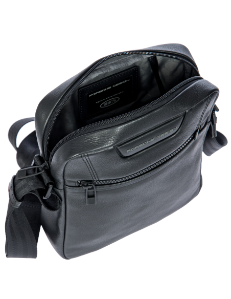 Sacoche XS Porsche Design Roadster Leather Evo Noir, intérieur ouvert