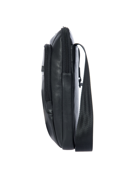 Sacoche S Porsche Design Roadster Leather Evo Noir, vue de profil