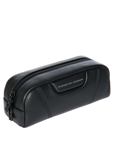 Pochette accessoires Porsche Design Roadster Leather Evo Noir, vue de trois quarts