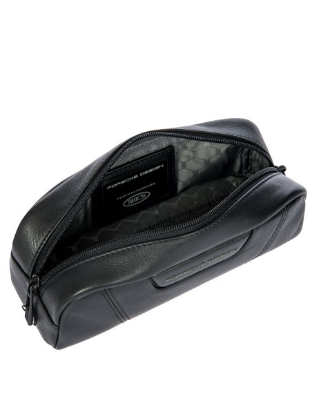 Pochette accessoires Porsche Design Roadster Leather Evo Noir, intérieur ouvert