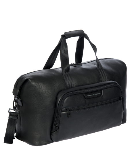 Sac de voyage Porsche Design Roadster Leather Evo Noir, vue de trois quarts