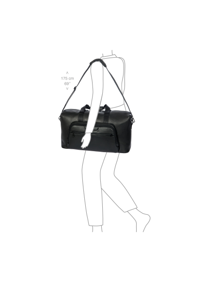 Sac de voyage Porsche Design Roadster Leather Evo Noir, portage illustré