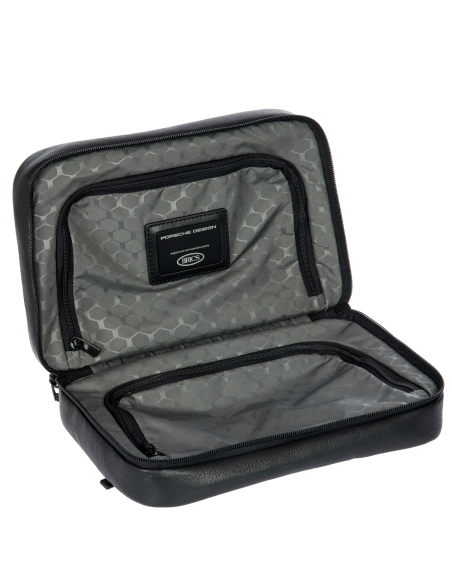 Trousse de toilette Porsche Design Roadster Leather Evo Noir, intérieur ouvert