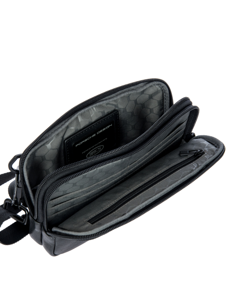Pochette de voyage Porsche Design Roadster Leather Evo Noir, intérieur ouvert