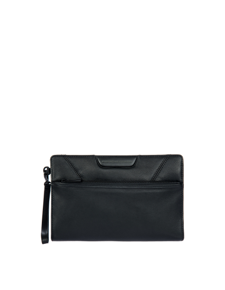 Pochette à dragonne avec poche avant Porsche Design Roadster Leather Evo Noir, référence OLH01543.001