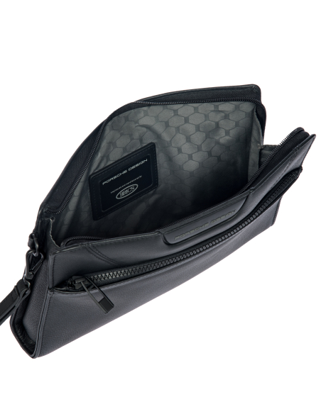Pochette à dragonne Porsche Design Roadster Leather Evo Noir, intérieur ouvert