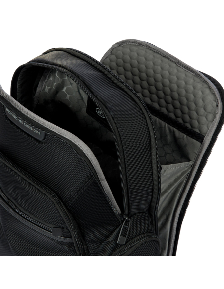 Sac à dos S Porsche Design Roadster Nylon Evo Noir, intérieur ouvert