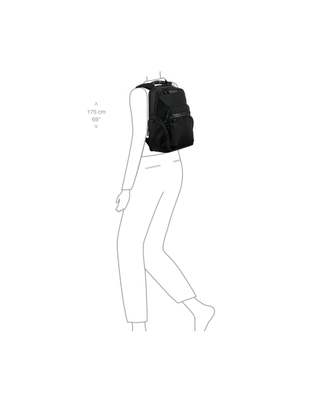 Sac à dos S Porsche Design Roadster Nylon Evo Noir, portage illustré