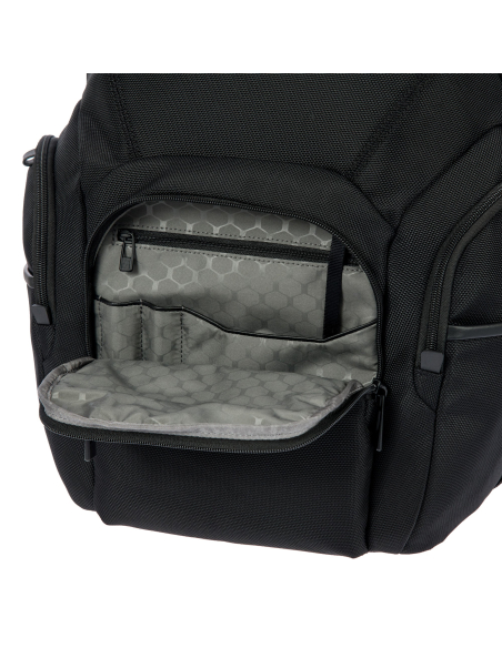 Sac à dos M extensible Porsche Design Roadster Nylon Evo Noir, poche avant ouverte et organiseur