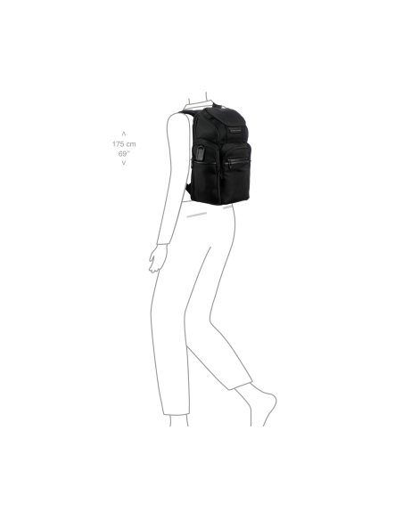 Sac à dos M Toploader Porsche Design Roadster Nylon Evo Noir, portage illustré
