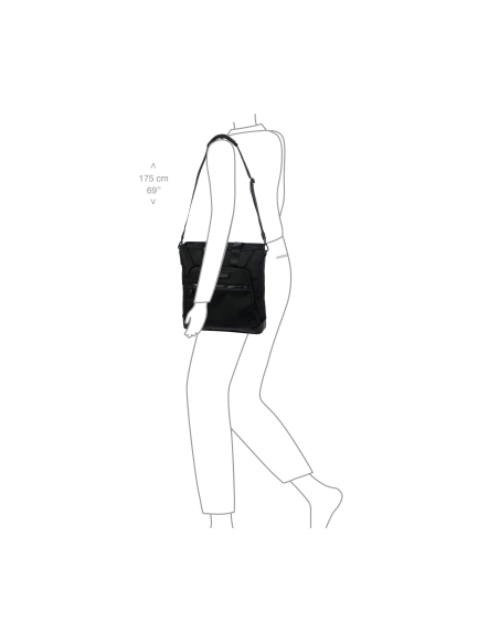 Sac cabas ordinateur Porsche Design Roadster Nylon Evo Noir, portage illustré