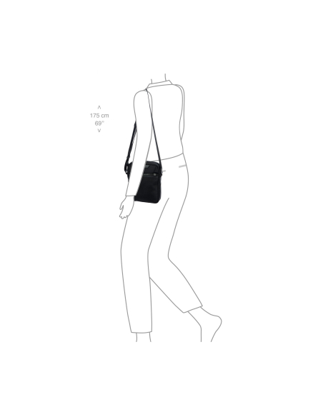Sacoche XS Porsche Design Roadster Nylon Evo Noir, portage illustré
