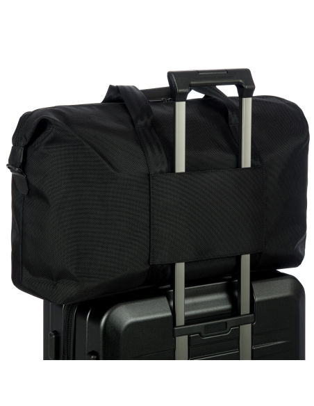 Sac de voyage extensible Porsche Design Roadster Nylon Evo Noir, passant arrière sur une valise